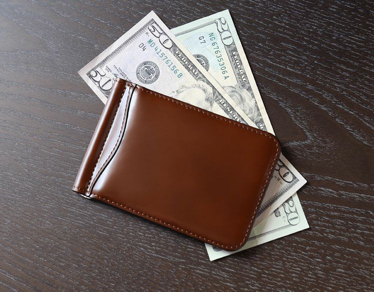 コードバンマネークリップメンズ財布メンズ財布折り財布二つ折り(09000694r)