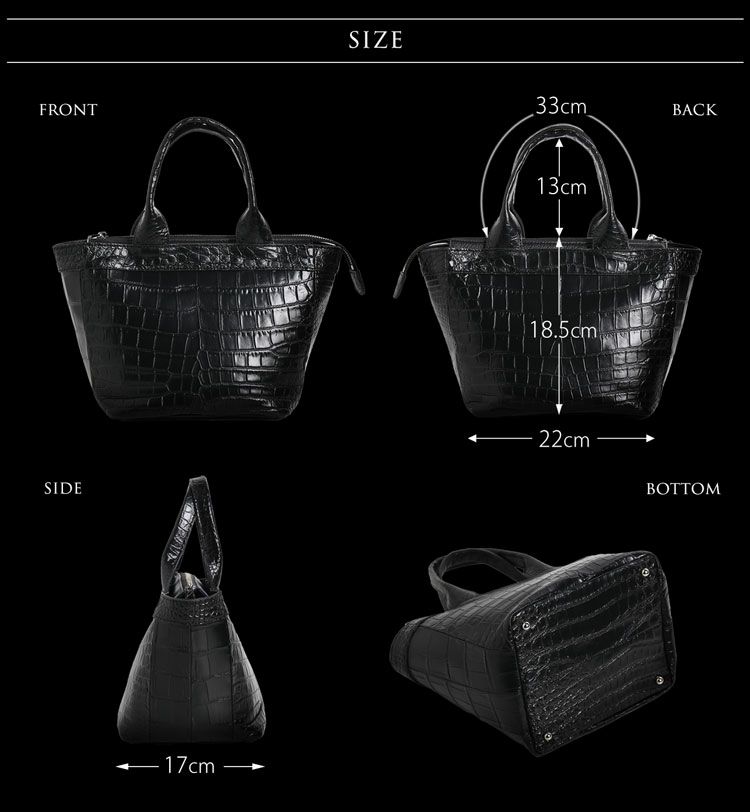 クロコダイルミニトートバッグメンズ日本製本革ショルダー2WAY