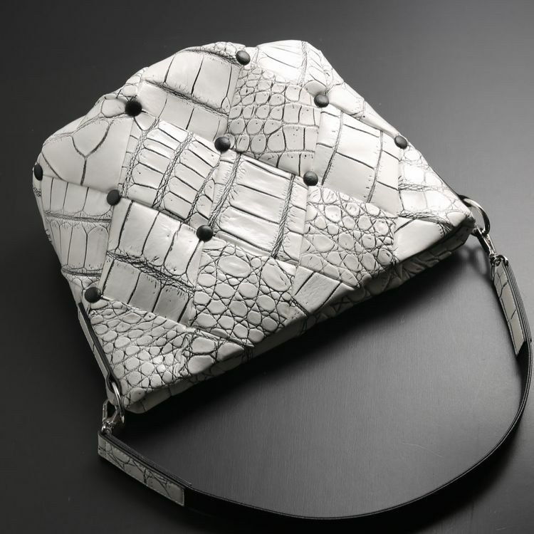 クロコダイルダイヤ柄編み込みデザイン2wayトートバッグ日本製JRAメンズ