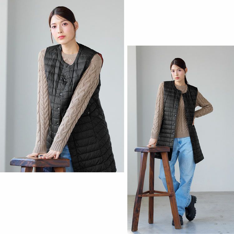 ライトダウンロングベストFilomo