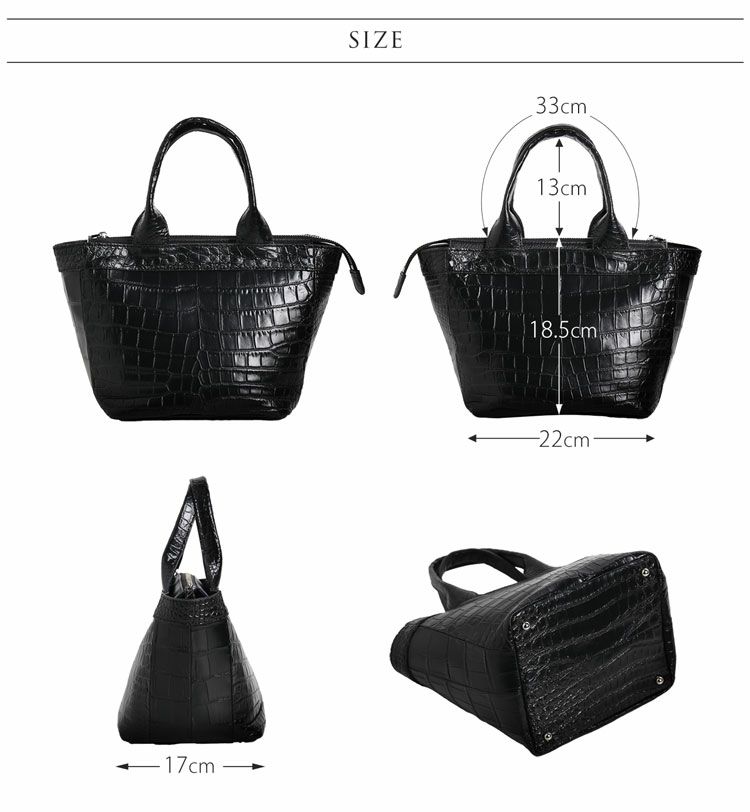クロコダイルミニトートバッグレディース日本製本革ショルダー2WAY