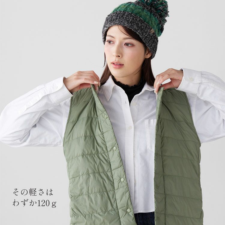 わずか120gの軽量ダウンベスト