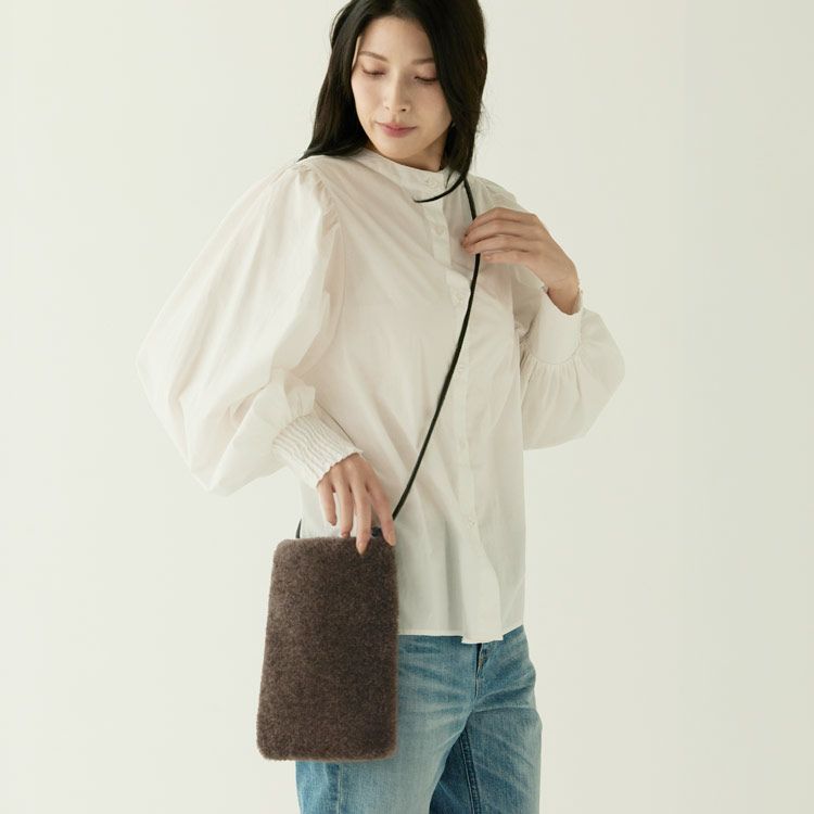 ファーバッグショルダーエコファー斜めがけバッグレディースムートン風フェイク【ネコポスで送料無料】(07000690r)