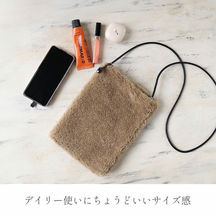 ファーバッグショルダーエコファー斜めがけバッグレディースムートン風フェイク【ネコポスで送料無料】(07000690r)