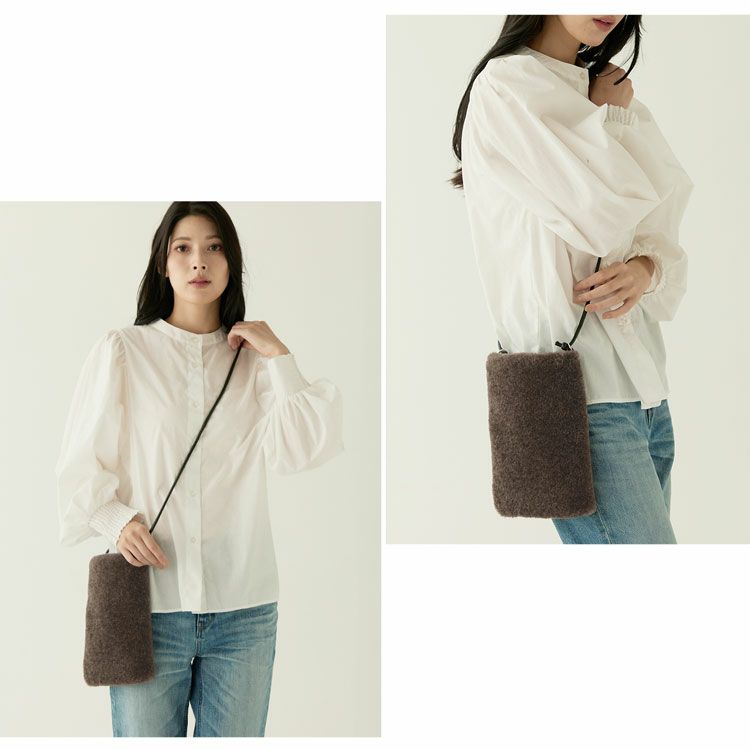 ファーバッグショルダーエコファー斜めがけバッグレディースムートン風フェイク【ネコポスで送料無料】(07000690r)