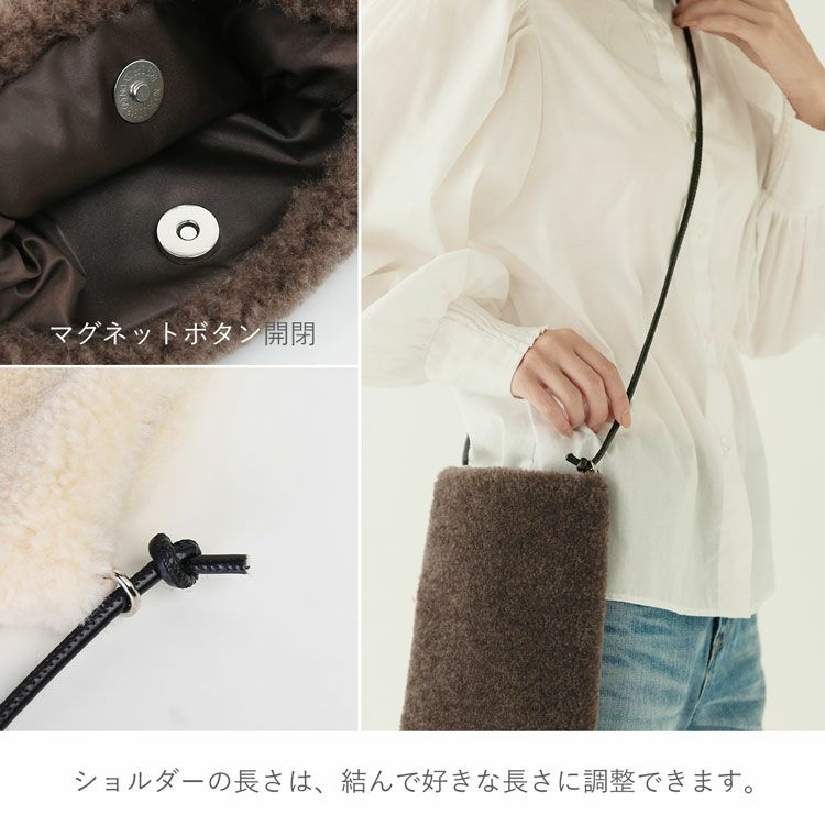ファーバッグショルダーエコファー斜めがけバッグレディースムートン風フェイク【ネコポスで送料無料】(07000690r)