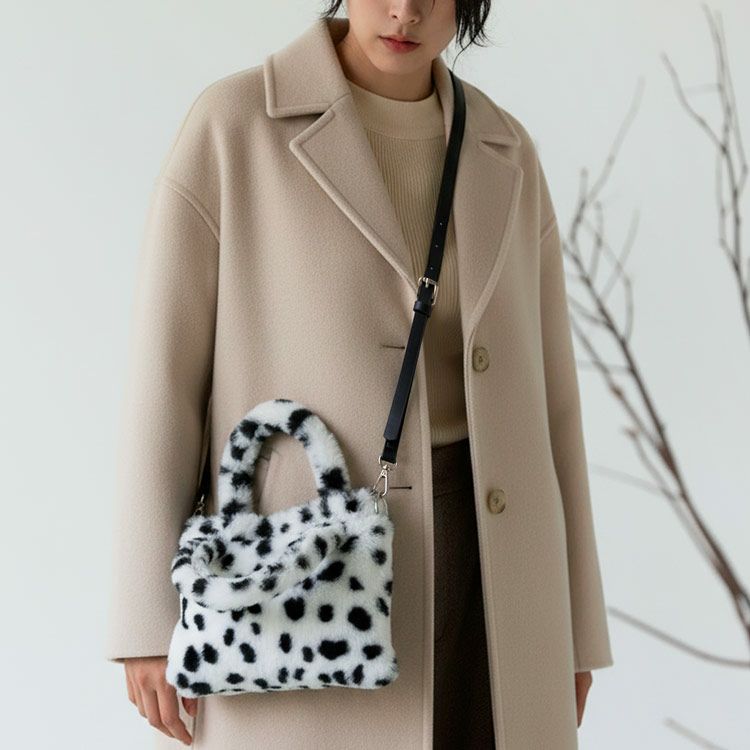 ファーバッグミニトートアニマル柄エコファー斜めがけバッグレディーストートフェイク(07000691r)