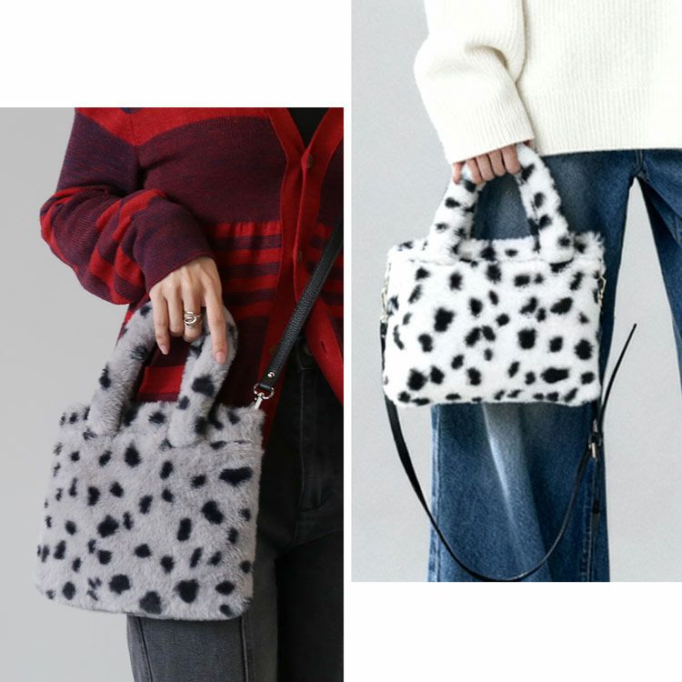 ファーバッグミニトートアニマル柄エコファー斜めがけバッグレディーストートフェイク(07000691r)