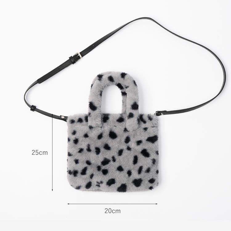 ファーバッグミニトートアニマル柄エコファー斜めがけバッグレディーストートフェイク(07000691r)