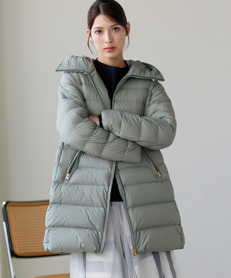 グレー高品質ハンガリーグースダウンコート