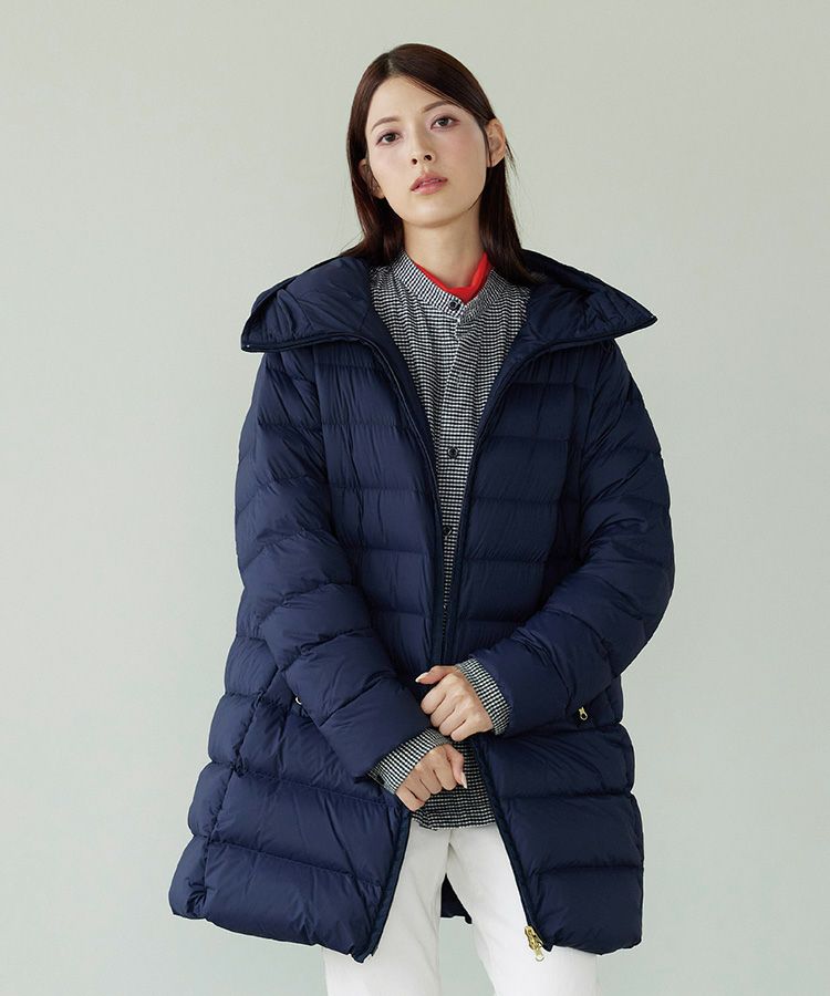 ネイビー高品質ハンガリーグースダウンコート