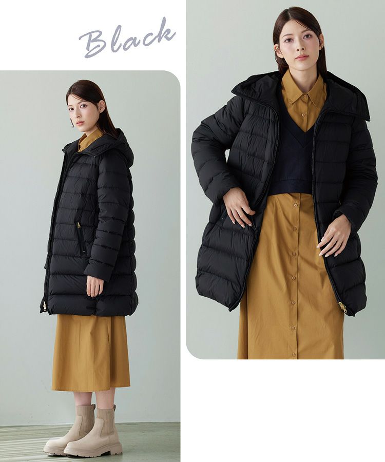 高品質ハンガリーグースダウンコートブラック
