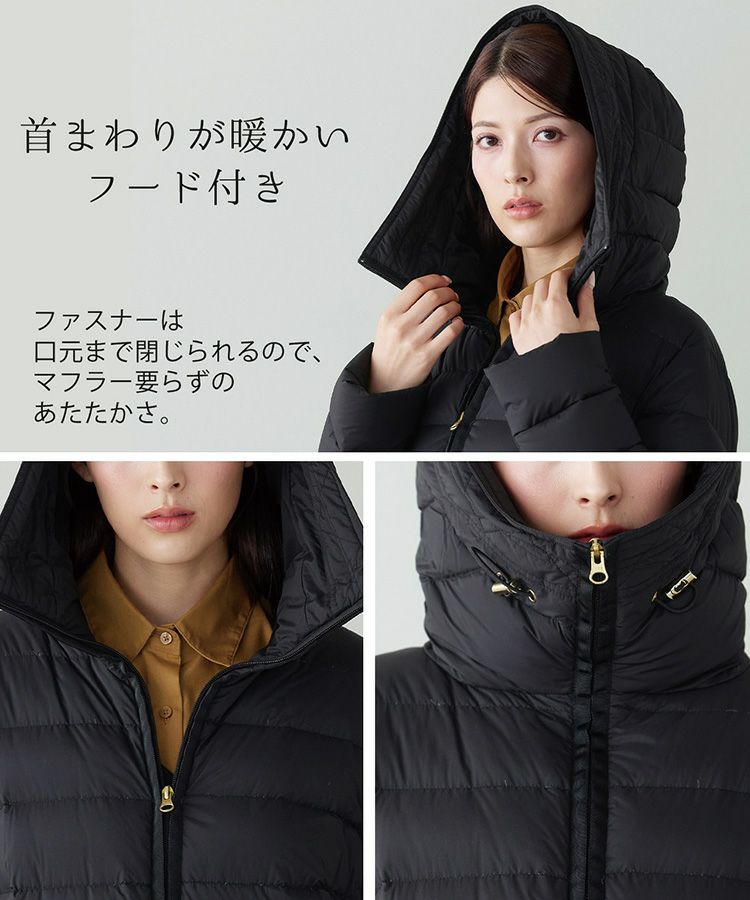 あたたかいフード付きハンガリーグースダウンコート