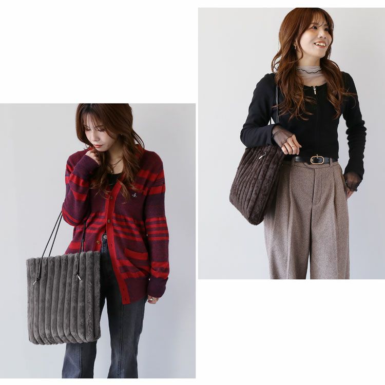 ファーバッグトートレディースフェイクファーA4エコファーバッグトートバッグA4バッグ(07000692r)