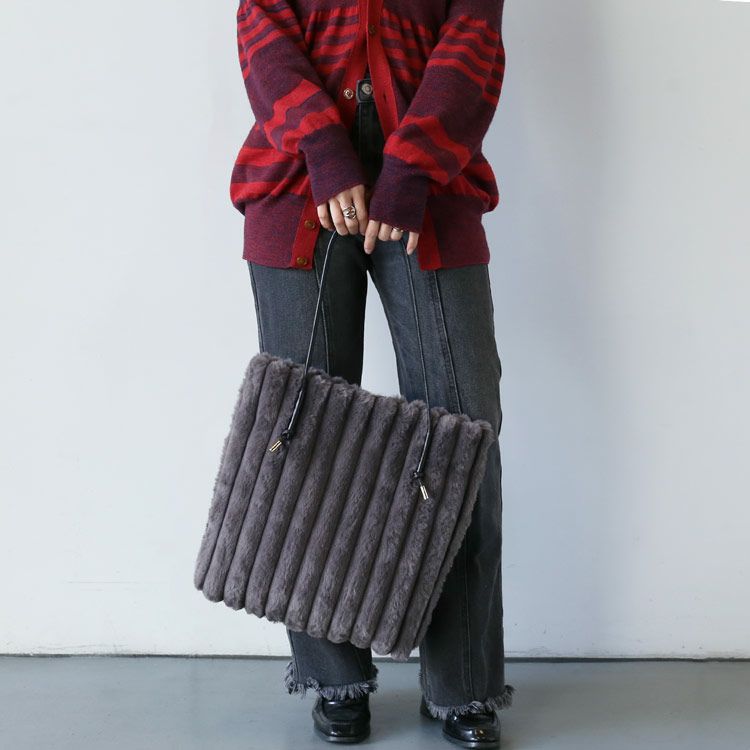 ファーバッグトートレディースフェイクファーA4エコファーバッグトートバッグA4バッグ(07000692r)