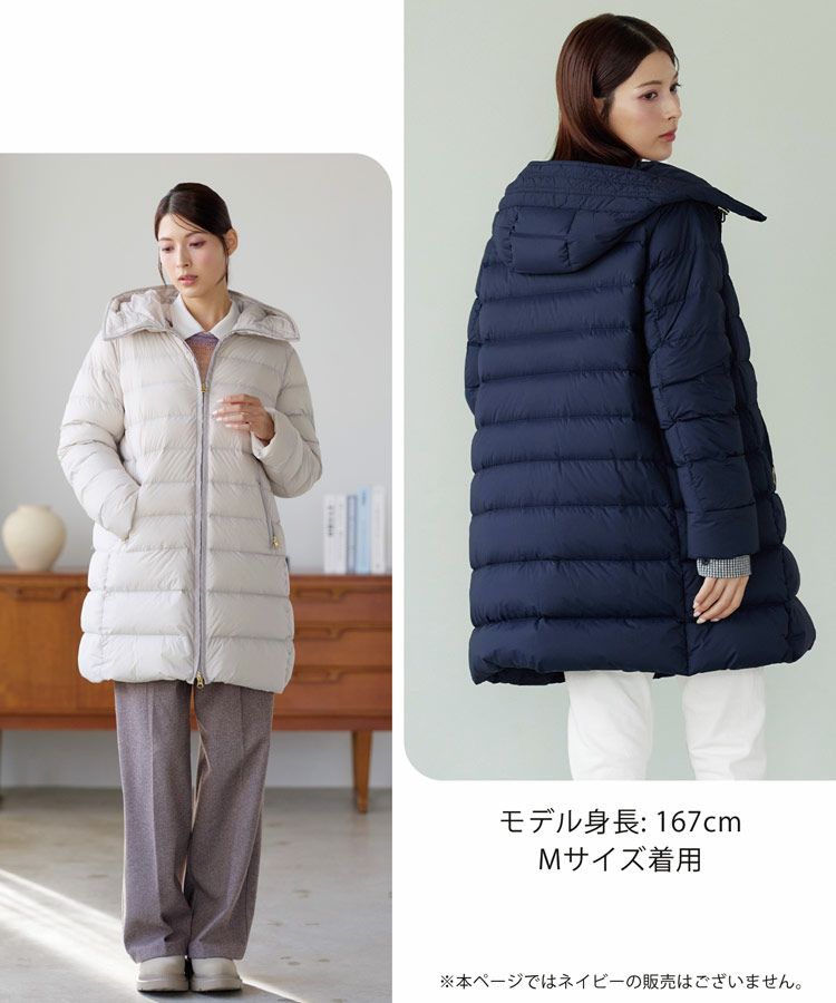 【訳あり】【アウトレット】ダウンコートレディース軽量ダウン90%ハンガリーグースフード付き(08000353-1r)