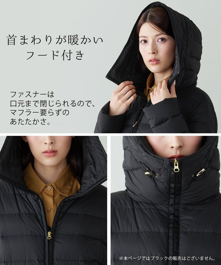 【訳あり】【アウトレット】ダウンコートレディース軽量ダウン90%ハンガリーグースフード付き(08000353-1r)
