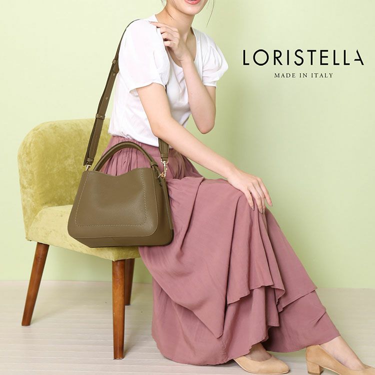 ハンドバッグレディース本革ブランドLORISTELLAイタリア2wayショルダーバッグ(07000425-1r)